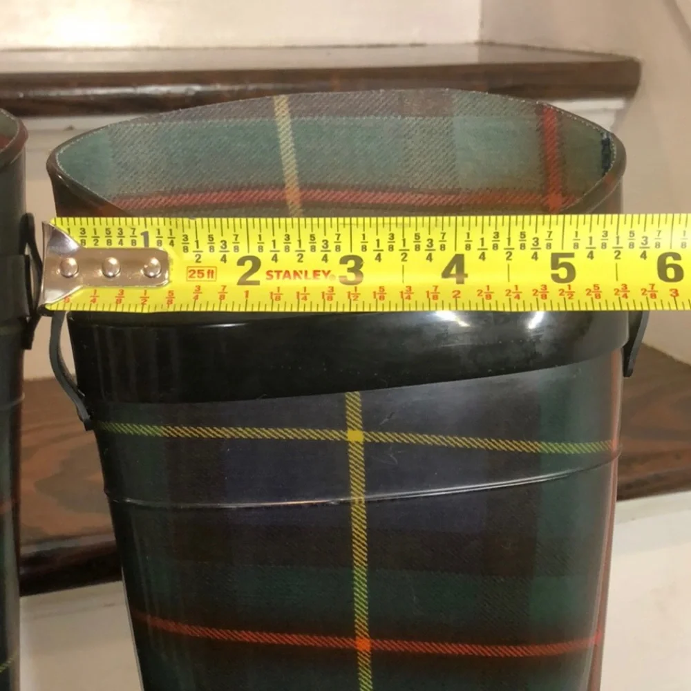 RALPH LAUREN Rossalyn II Black Watch Plaid Knee High Wellies Size 8 - Picture 10 of 17